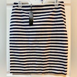 Talbots Navy and White Pencil Skirt Knee-Length Casual NWT!